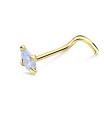 MS Stone Silver Curved Nose Stud NSKZ-1755